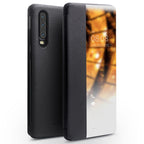 QIALINO Genuine Leather Side Window View Smart Phone Case – Leather, For Huawei Mate 50 Pro, For Huawei Mate 50, For Huawei P30, For Huawei P50, For Huawei P50 Pro