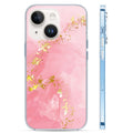 Coloured Glaze Marble Phone Case, For iPhone 14, For iPhone 14 Plus, For iPhone 14 Pro For iPhone 14 Pink Gold