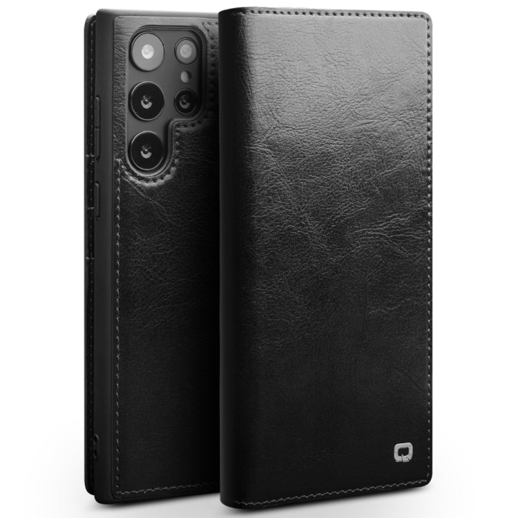 QIALINO Genuine Leather Phone Case – Leather, For Samsung Galaxy Note20 Ultra, For Samsung Galaxy S21 5G, For Samsung Galaxy S21 Ultra 5G, For Samsung Galaxy S22 Ultra 5G, For Samsung Galaxy S22+ 5G, For Samsung Galaxy S22 5G For Samsung Galaxy S22 Ultra 5G Black