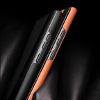 QIALINO Genuine Leather Side Window View Smart Phone Case, For Samsung Galaxy Note20 Ultra, For Samsung Galaxy S21 5G, For Samsung Galaxy S21+ 5G