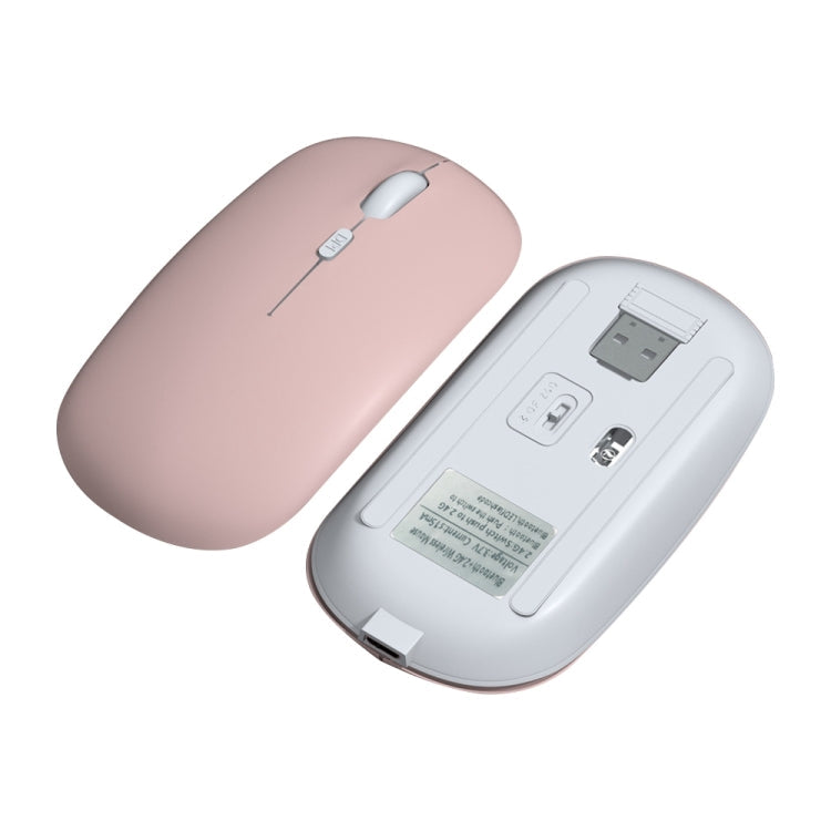 1600dpi Bluetooth 2.4G Wireless Dual Mode Mouse, Bluetooth + 2.4G(White), Bluetooth + 2.4G(Black), Bluetooth + 2.4G(Pink), Bluetooth + 2.4G(Purple), Bluetooth + 2.4G(Yellow), Bluetooth + 2.4G(Blue), Bluetooth + 2.4G(Mint Green)... – Bluetooth, TPU,... Bluetooth + 2.4G(Pink) Pink