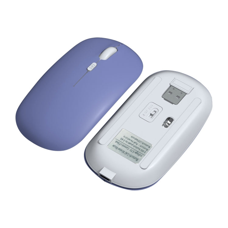 1600dpi Bluetooth 2.4G Wireless Dual Mode Mouse, Bluetooth + 2.4G(White), Bluetooth + 2.4G(Black), Bluetooth + 2.4G(Pink), Bluetooth + 2.4G(Purple), Bluetooth + 2.4G(Yellow), Bluetooth + 2.4G(Blue), Bluetooth + 2.4G(Mint Green)... – Bluetooth, TPU,... Bluetooth + 2.4G(Purple) Purple