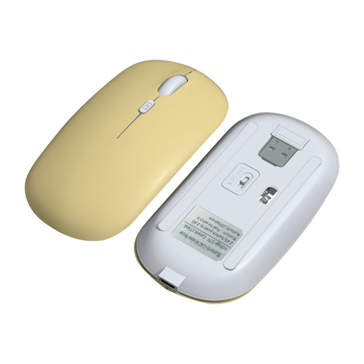 1600dpi Bluetooth 2.4G Wireless Dual Mode Mouse, Bluetooth + 2.4G(White), Bluetooth + 2.4G(Black), Bluetooth + 2.4G(Pink), Bluetooth + 2.4G(Purple), Bluetooth + 2.4G(Yellow), Bluetooth + 2.4G(Blue), Bluetooth + 2.4G(Mint Green)... – Bluetooth, TPU,... Bluetooth + 2.4G(Yellow) Yellow