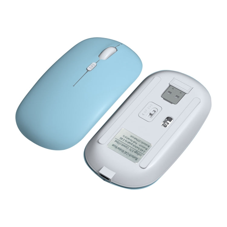 1600dpi Bluetooth 2.4G Wireless Dual Mode Mouse, Bluetooth + 2.4G(White), Bluetooth + 2.4G(Black), Bluetooth + 2.4G(Pink), Bluetooth + 2.4G(Purple), Bluetooth + 2.4G(Yellow), Bluetooth + 2.4G(Blue), Bluetooth + 2.4G(Mint Green)... – Bluetooth, TPU,... Bluetooth + 2.4G(Blue) Blue