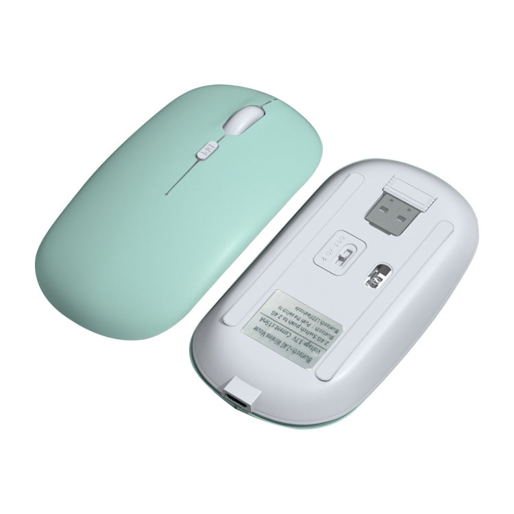 1600dpi Bluetooth 2.4G Wireless Dual Mode Mouse, Bluetooth + 2.4G(White), Bluetooth + 2.4G(Black), Bluetooth + 2.4G(Pink), Bluetooth + 2.4G(Purple), Bluetooth + 2.4G(Yellow), Bluetooth + 2.4G(Blue), Bluetooth + 2.4G(Mint Green)... – Bluetooth, TPU,... Bluetooth + 2.4G(Mint Green) Mint Green