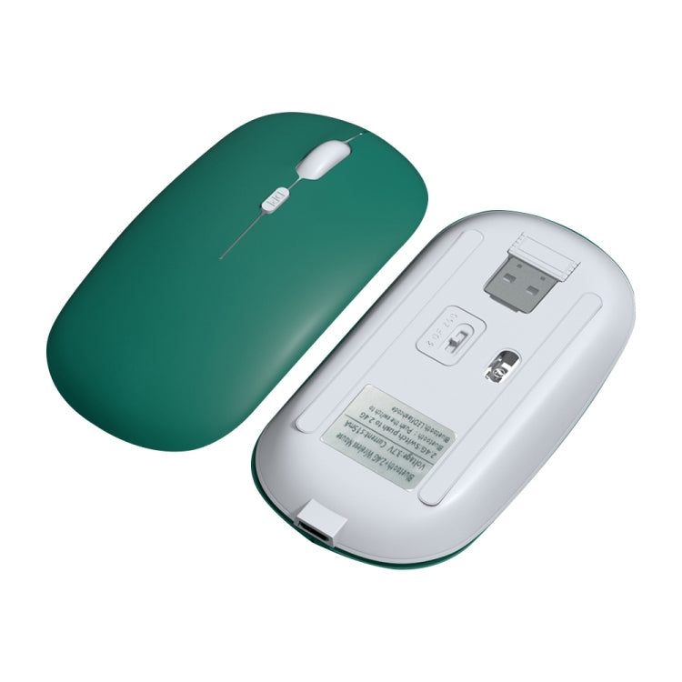 1600dpi Bluetooth 2.4G Wireless Dual Mode Mouse, Bluetooth + 2.4G(White), Bluetooth + 2.4G(Black), Bluetooth + 2.4G(Pink), Bluetooth + 2.4G(Purple), Bluetooth + 2.4G(Yellow), Bluetooth + 2.4G(Blue), Bluetooth + 2.4G(Mint Green)... – Bluetooth, TPU,... Bluetooth + 2.4G(Dark Green) Dark Green