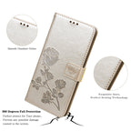 Rose Embossed Flip PU Leather Phone Case, For Honor X7/Play 30 Plus, For Samsung Galaxy M33 5G Global, For Samsung Galaxy M53, For Samsung Galaxy A73 5G