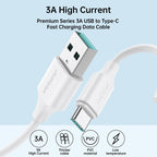 JOYROOM S-UC027A9 3A USB to USB-C/Type-C Fast Charging Data Cable, 0.25m, 1m – Fast Charging