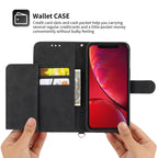 Skin-feel Flowers Embossed Wallet Leather Phone Case – Wear-resistant, Card Slot, Kickstand, For iPhone XR, For iPhone SE 2022 / SE 2020 / 8 / 7, For iPhone 8 Plus / 7 Plus