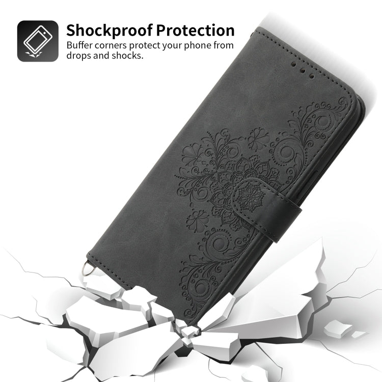 Skin-feel Flowers Embossed Wallet Leather Phone Case – Wear-resistant, Card Slot, Kickstand, For iPhone XR, For iPhone SE 2022 / SE 2020 / 8 / 7, For iPhone 8 Plus / 7 Plus