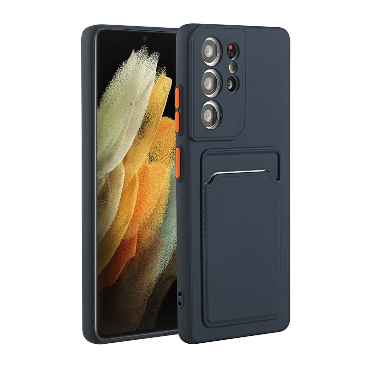 Card Slot Design Shockproof TPU Phone Case, For Samsung Galaxy S22 Ultra 5G, For Samsung Galaxy S21 FE 5G For Samsung Galaxy S22 Ultra 5G Dark Blue