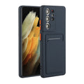 Card Slot Design Shockproof TPU Phone Case, For Samsung Galaxy S22 Ultra 5G, For Samsung Galaxy S21 FE 5G For Samsung Galaxy S22 Ultra 5G Dark Blue