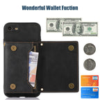 Three-fold RFID Leather Phone Case with Lanyard – Lanyard, Card Slot, Leather, For iPhone 6/6s, For iPhone 6 Plus, For iPhone 7/8/SE 2020/SE 2022, For iPhone 7 Plus/8 Plus
