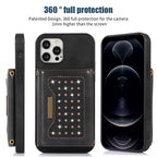 Three-fold RFID Leather Phone Case with Lanyard – Lanyard, Card Slot, Leather, For iPhone 12 Pro Max, For iPhone 13, For iPhone 13 Mini, For iPhone 13 Pro
