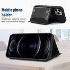Three-fold RFID Leather Phone Case with Lanyard – Lanyard, Card Slot, Leather, For iPhone 12 Pro Max, For iPhone 13, For iPhone 13 Mini, For iPhone 13 Pro