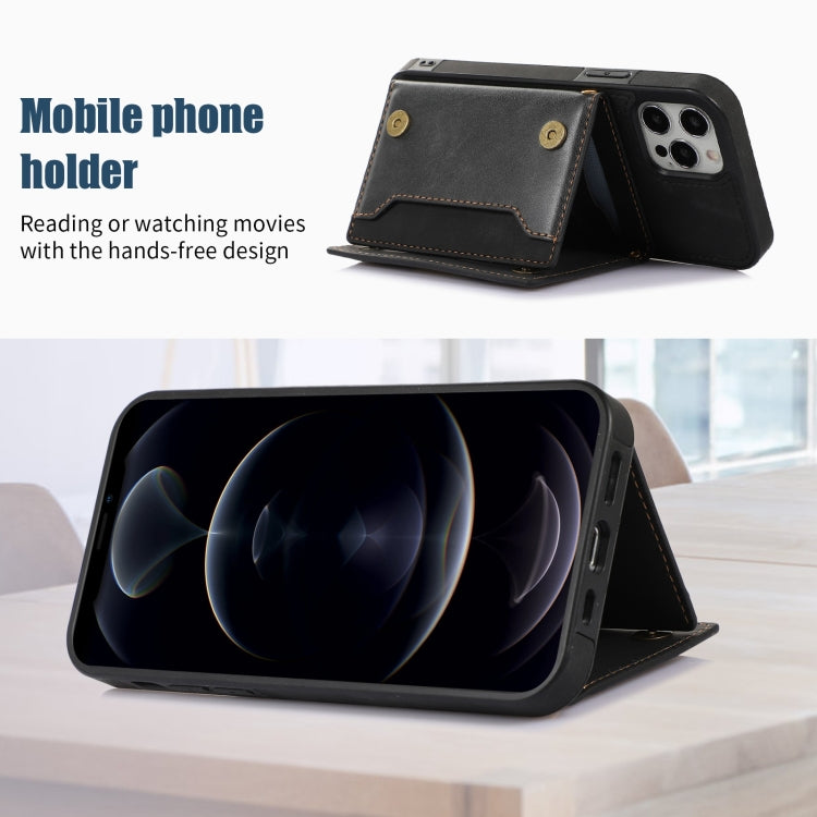 Three-fold RFID Leather Phone Case with Lanyard – Lanyard, Card Slot, Leather, For iPhone 12 Pro Max, For iPhone 13, For iPhone 13 Mini, For iPhone 13 Pro