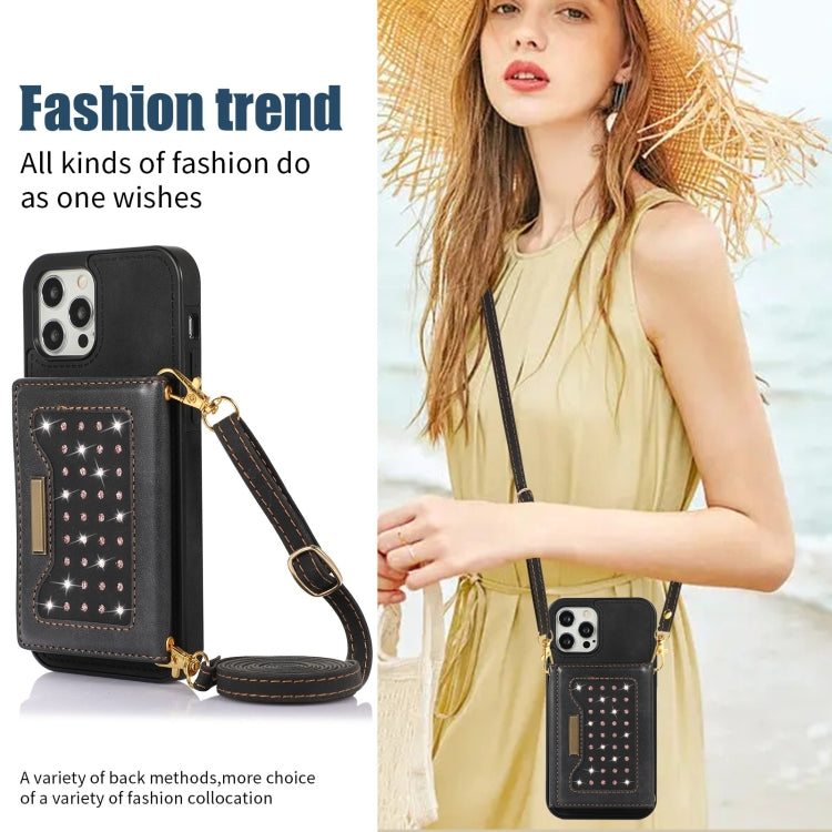 Three-fold RFID Leather Phone Case with Lanyard – Lanyard, Card Slot, Leather, For iPhone 12 Pro Max, For iPhone 13, For iPhone 13 Mini, For iPhone 13 Pro