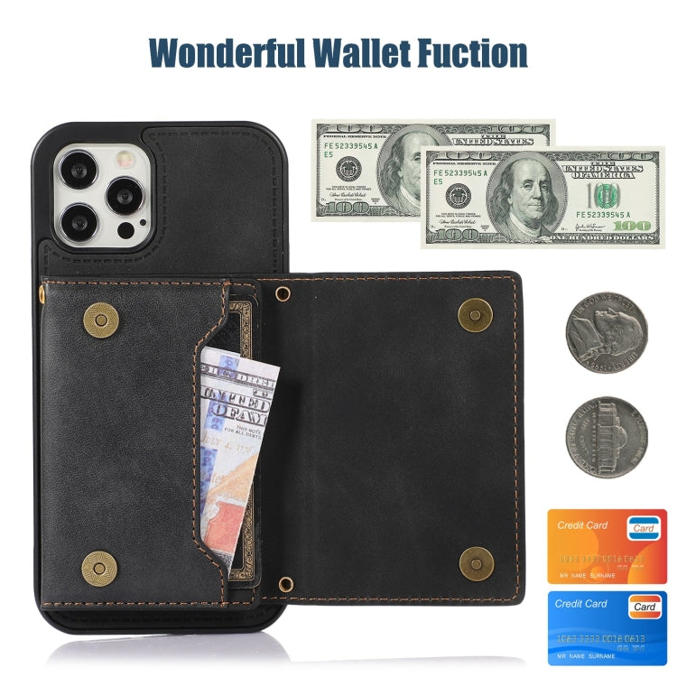 Three-fold RFID Leather Phone Case with Lanyard – Lanyard, Card Slot, Leather, For iPhone 12 Pro Max, For iPhone 13, For iPhone 13 Mini, For iPhone 13 Pro