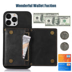 Three-fold RFID Leather Phone Case with Lanyard – Lanyard, Card Slot, Leather, For iPhone 13 Pro Max, For iPhone 14, For iPhone 14 Plus, For iPhone 14 Pro