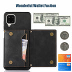 Three-fold RFID Leather Phone Case with Lanyard, For Samsung Galaxy A12, For Samsung Galaxy A13 4G/A13 5G, For Samsung Galaxy A51 4G, For Samsung Galaxy A53 5G, For Samsung Galaxy A52 5G/A52s 5G