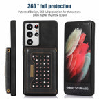 Three-fold RFID Leather Phone Case with Lanyard, For Samsung Galaxy S21 Ultra, For Samsung Galaxy S22+, For Samsung Galaxy S21+, For Samsung Galaxy S21 FE