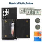 Three-fold RFID Leather Phone Case with Lanyard, For Samsung Galaxy S22 Ultra, For iPhone 12 Pro