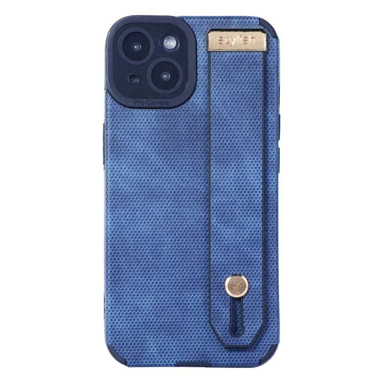 Wrist Strap TPU Leather Phone Case – Leather, TPU, For iPhone 14 Plus, For iPhone 14 Pro, For iPhone 14 Pro Max, For iPhone 13, For iPhone 13 Pro For iPhone 14 Plus Blue