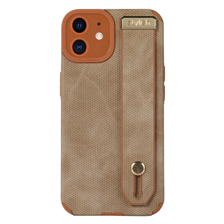 Wrist Strap TPU Leather Phone Case, For iPhone 11, For iPhone 14 For iPhone 11 Brown
