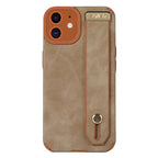 Wrist Strap TPU Leather Phone Case, For iPhone 11, For iPhone 14 For iPhone 11 Brown