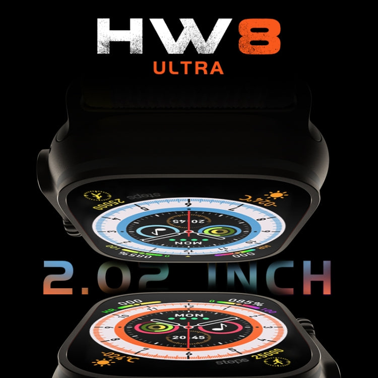 HW8 Smart Watch – 2.02" Screen, IP67 Waterproof, Heart Rate Monitoring