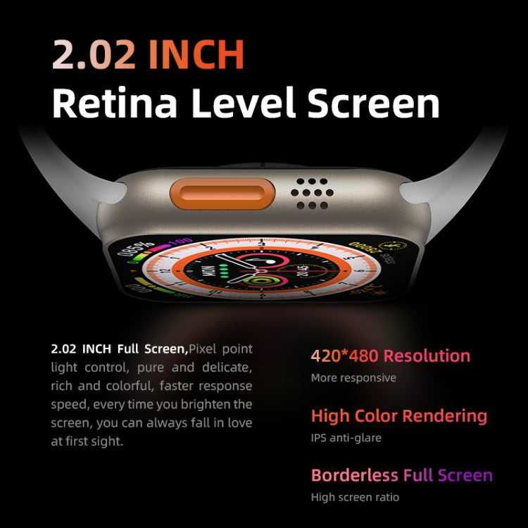 HW8 Smart Watch – 2.02" Screen, IP67 Waterproof, Heart Rate Monitoring