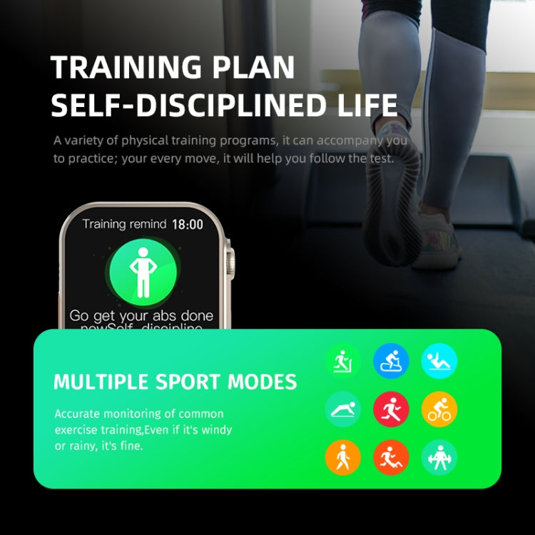 HW8 Smart Watch – 2.02" Screen, IP67 Waterproof, Heart Rate Monitoring