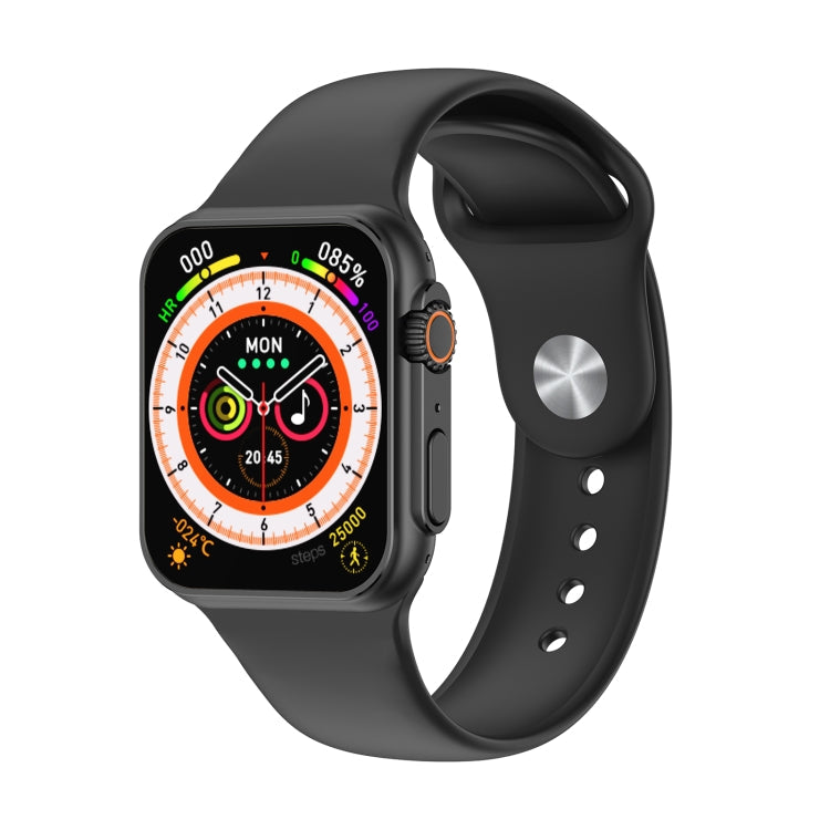 W8 Smart Watch – 2.02" Screen, IP68 Waterproof, Heart Rate Monitoring Black