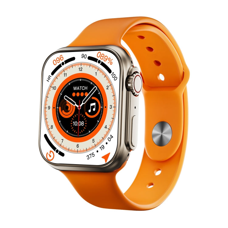 WS8 Smart Watch – 2.0" Screen, IP67 Waterproof, Heart Rate Monitoring Gold+Orange