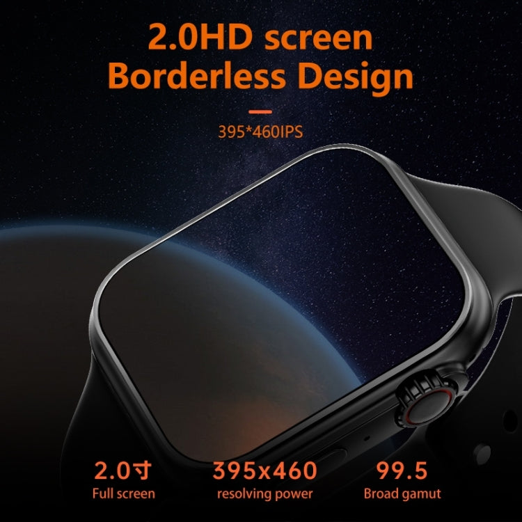 WS8 Smart Watch – 2.0" Screen, IP67 Waterproof, Heart Rate Monitoring