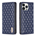 Diamond Lattice Magnetic Leather Flip Phone Case, For iPhone 13 Pro Max, For iPhone 13 Pro, For iPhone 13, For iPhone 12 Pro Max For iPhone 13 Pro Max Blue