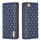 Diamond Lattice Magnetic Leather Flip Phone Case, For iPhone SE 2022 / SE 2020 / 8 / 7, For iPhone XS Max, For iPhone XS / X, For iPhone XR For iPhone SE 2022 SE 2020 8 7 Blue