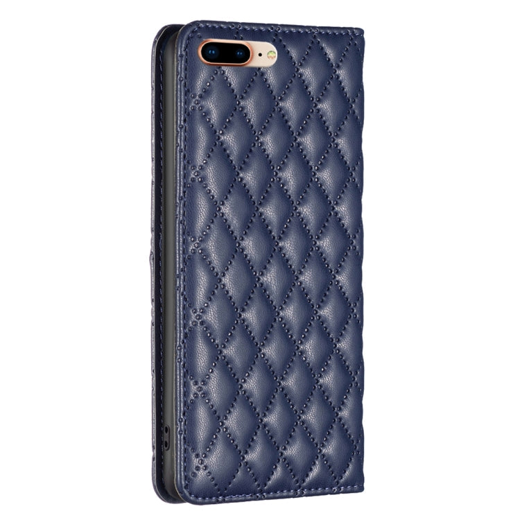 Diamond Lattice Magnetic Leather Flip Phone Case – Wear-resistant, Magnetic, Flip, For iPhone 8 Plus / 7 Plus