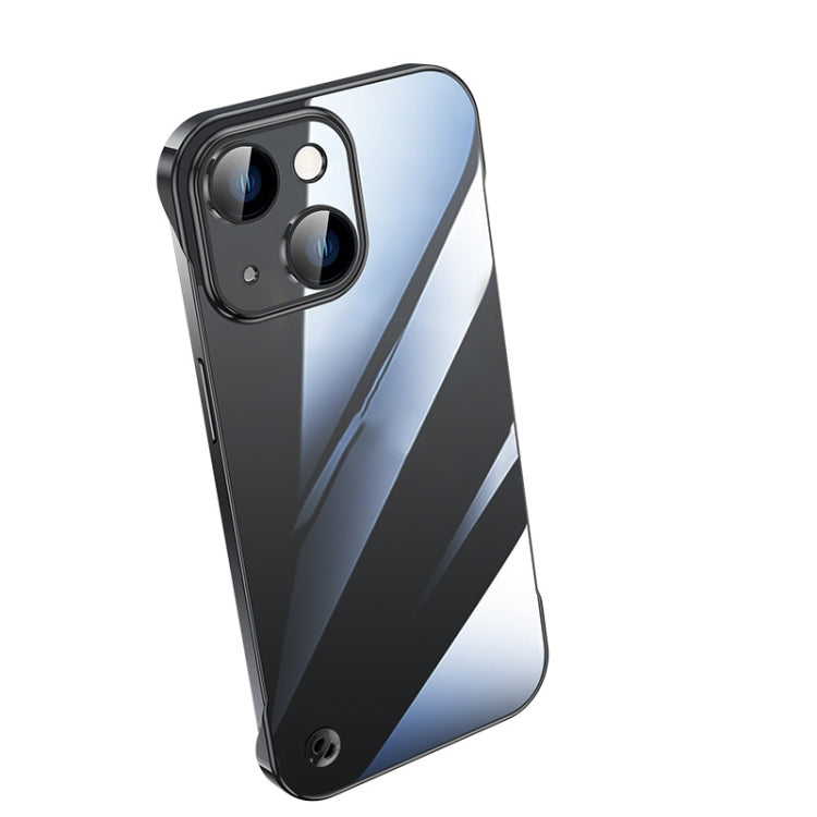 Electroplating Frameless Clear PC Phone Case, For iPhone 14, For iPhone 14 Plus, For iPhone 14 Pro For iPhone 14 Black