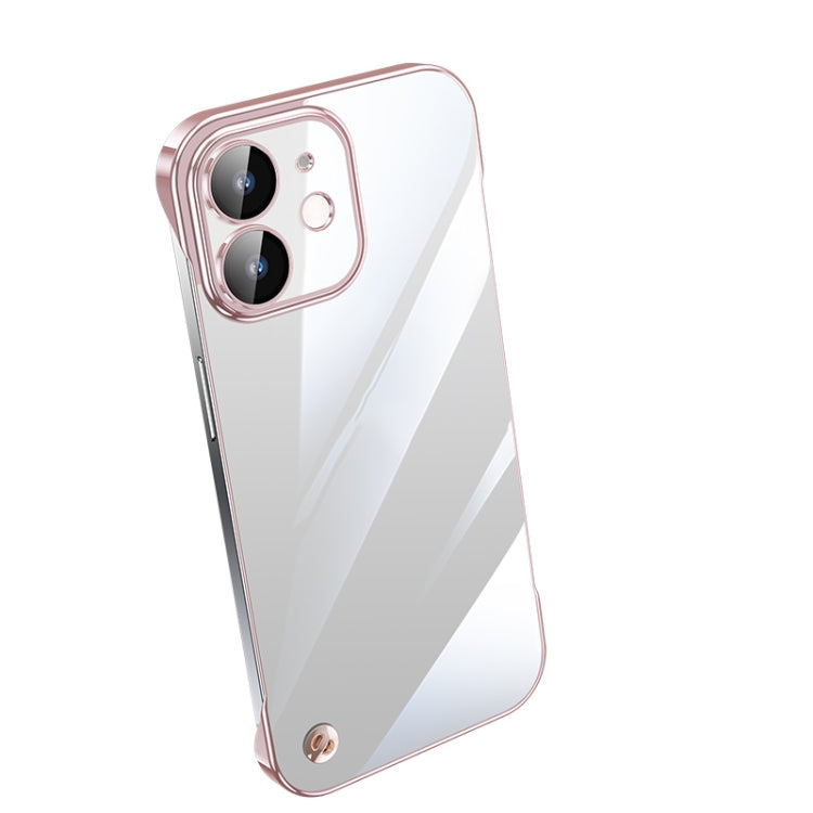 Electroplating Frameless Clear PC Phone Case – Electroplating, Ultra-thin, For iPhone 13 Pro Max, For iPhone 12, For iPhone 12 Pro For iPhone 12 Pink