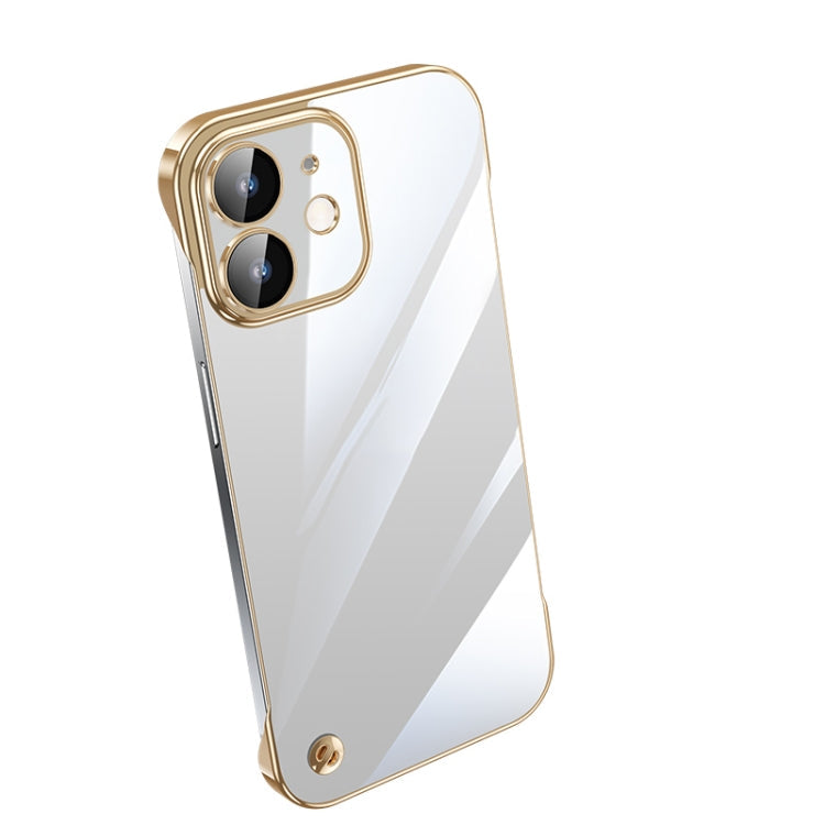 Electroplating Frameless Clear PC Phone Case – Electroplating, Ultra-thin, For iPhone 13 Pro Max, For iPhone 12, For iPhone 12 Pro For iPhone 12 Gold
