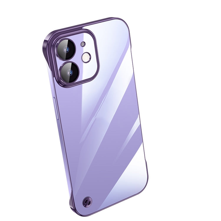 Electroplating Frameless Clear PC Phone Case – Electroplating, Ultra-thin, For iPhone 13 Pro Max, For iPhone 12, For iPhone 12 Pro For iPhone 12 Purple