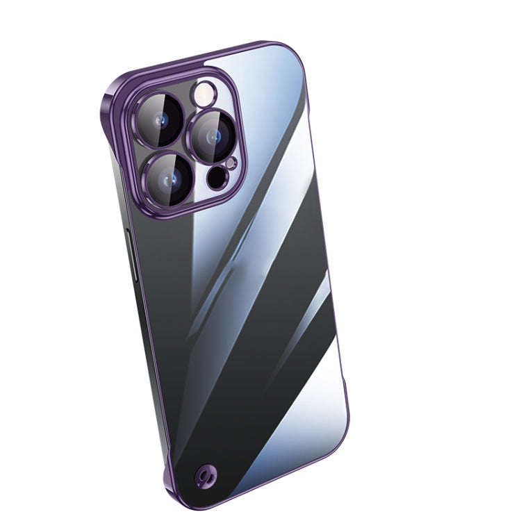 Electroplating Frameless Clear PC Phone Case – Electroplating, Ultra-thin, For iPhone 13 Pro Max, For iPhone 12, For iPhone 12 Pro For iPhone 12 Pro Purple
