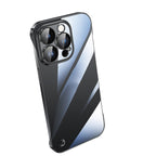 Electroplating Frameless Clear PC Phone Case, For iPhone 12 Pro Max For iPhone 12 Pro Max Black