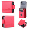 AZNS Magnetic Calf Texture Flip Leather Phone Case, For Samsung Galaxy Z Flip4 5G, For Samsung Galaxy Z Flip3 5G For Samsung Galaxy Z Flip4 5G Red