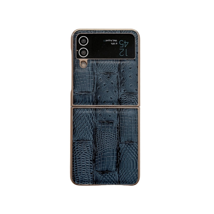 Nano Electroplate Mahjong Texture Leather Phone Case – Leather, For Samsung Galaxy A33 5G, For Samsung Galaxy A53 5G, For Samsung Galaxy A73 5G, For Samsung Galaxy Z Flip4, For Samsung Galaxy Z Fold4 For Samsung Galaxy Z Flip4 Blue