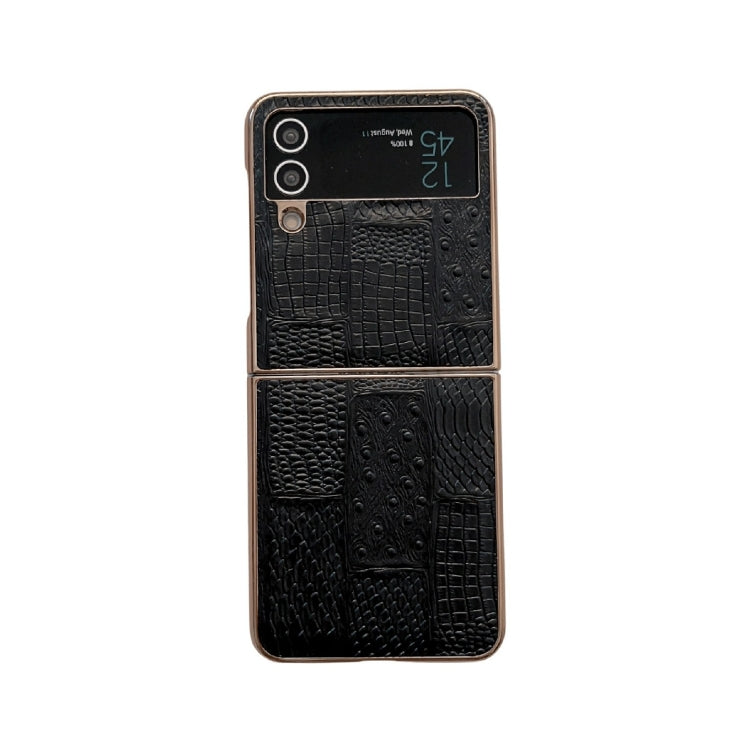 Nano Electroplate Mahjong Texture Leather Phone Case – Leather, For Samsung Galaxy A33 5G, For Samsung Galaxy A53 5G, For Samsung Galaxy A73 5G, For Samsung Galaxy Z Flip4, For Samsung Galaxy Z Fold4 For Samsung Galaxy Z Flip4 Black