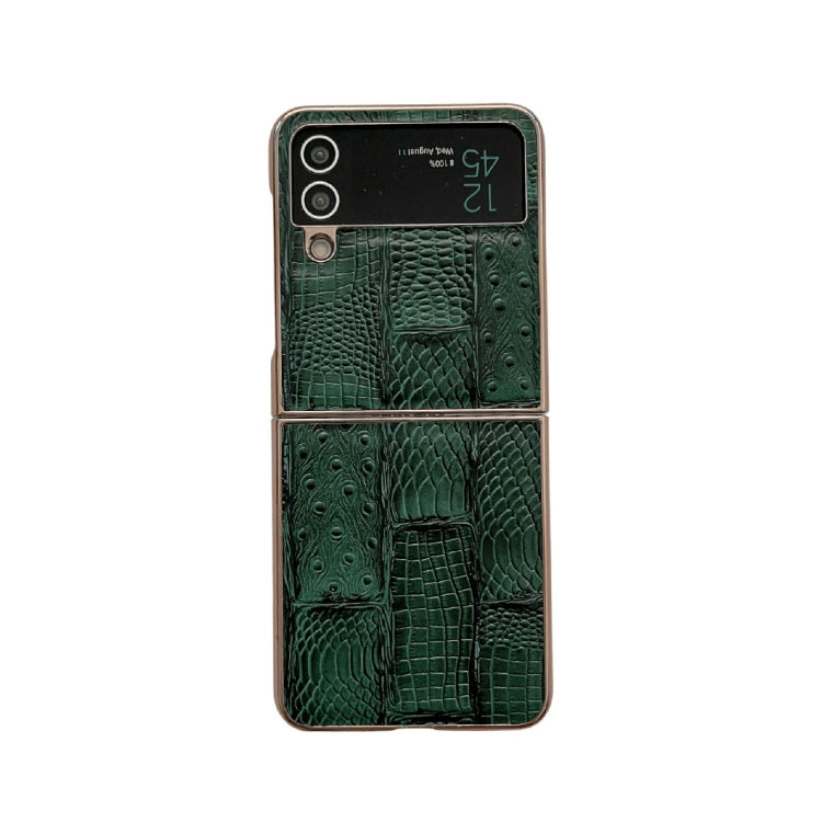 Nano Electroplate Mahjong Texture Leather Phone Case – Leather, For Samsung Galaxy A33 5G, For Samsung Galaxy A53 5G, For Samsung Galaxy A73 5G, For Samsung Galaxy Z Flip4, For Samsung Galaxy Z Fold4 For Samsung Galaxy Z Flip4 Green