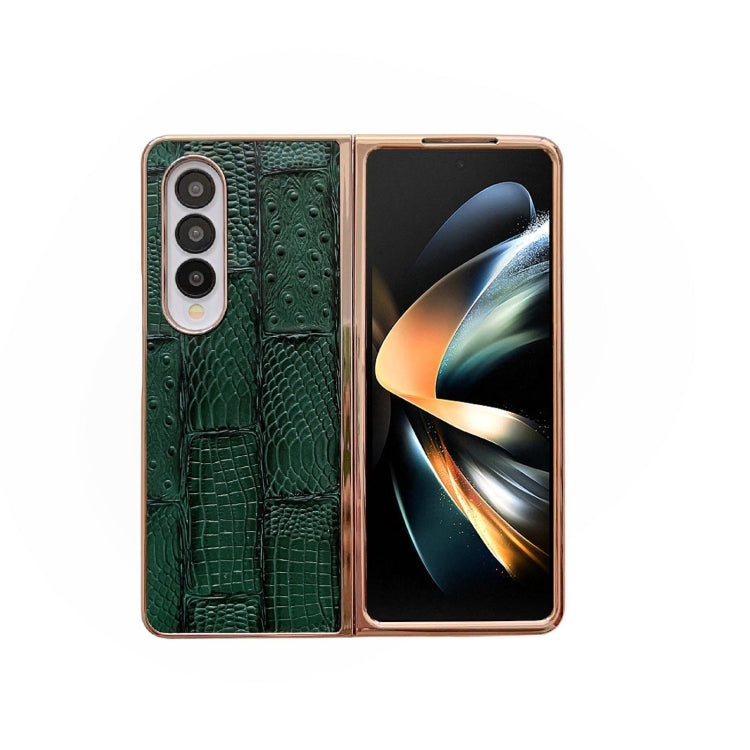 Nano Electroplate Mahjong Texture Leather Phone Case – Leather, For Samsung Galaxy A33 5G, For Samsung Galaxy A53 5G, For Samsung Galaxy A73 5G, For Samsung Galaxy Z Flip4, For Samsung Galaxy Z Fold4 For Samsung Galaxy Z Fold4 Green