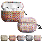Weave Texture PU Shockproof Earphone Protective Case with Hook, For AirPods Pro, For AirPods Pro 2